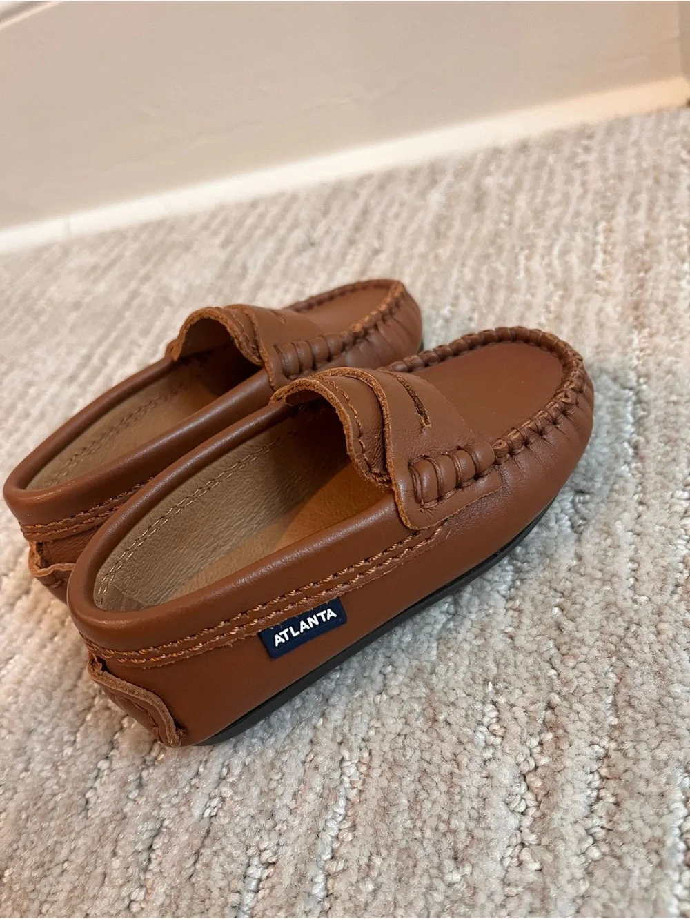 Atlanta Moccasin toddler Brown Slip-On Moccasin Loafers -